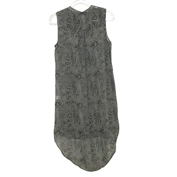 H Squared Sleeveless Tunic Top Dress M Snakeskin Print Lagenlook Hi Lo Hem Sheer - Picture 3 of 6